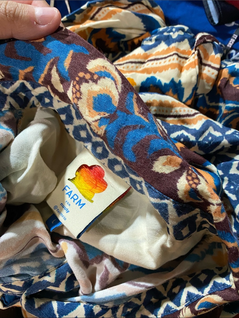 Farm Rio Toucan Scarf Sand Midi Dress Large - Picture 10 of 10